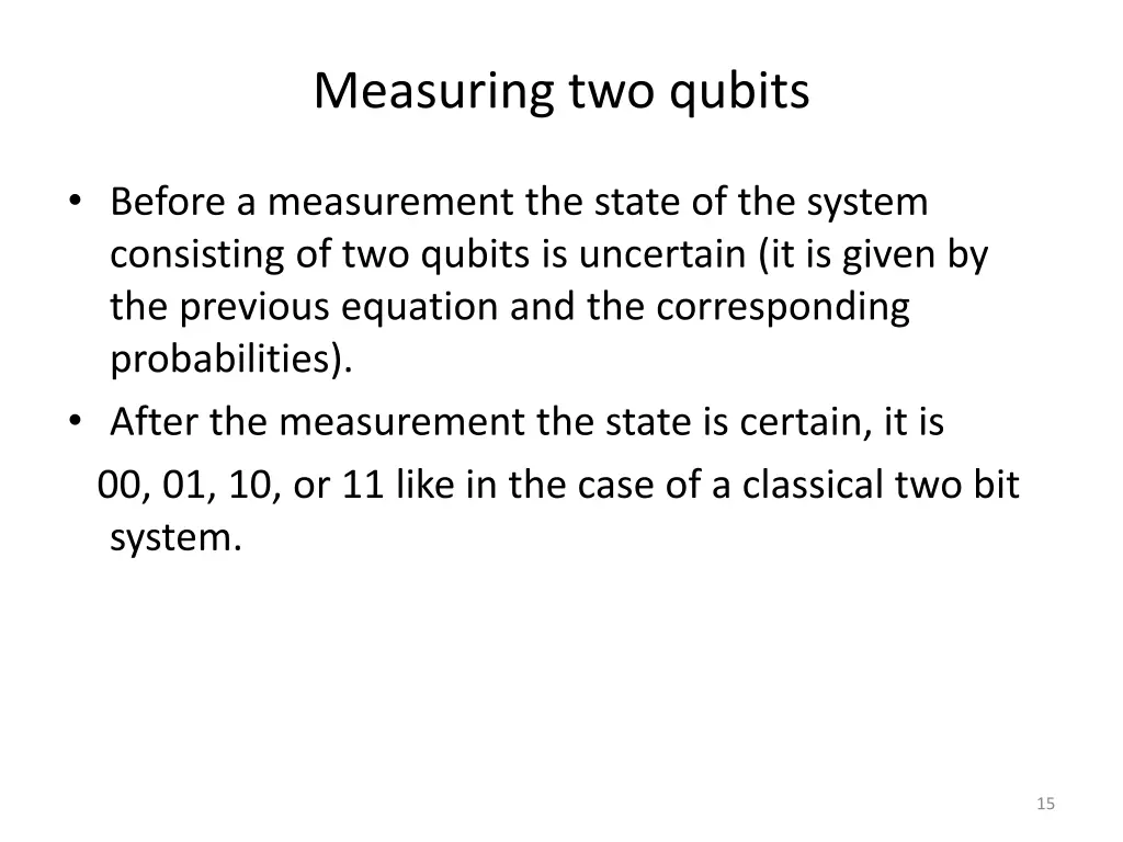 measuring two qubits