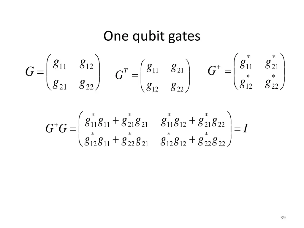 one qubit gates 1