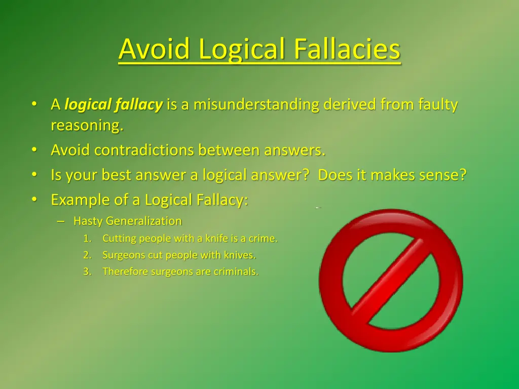 avoid logical fallacies