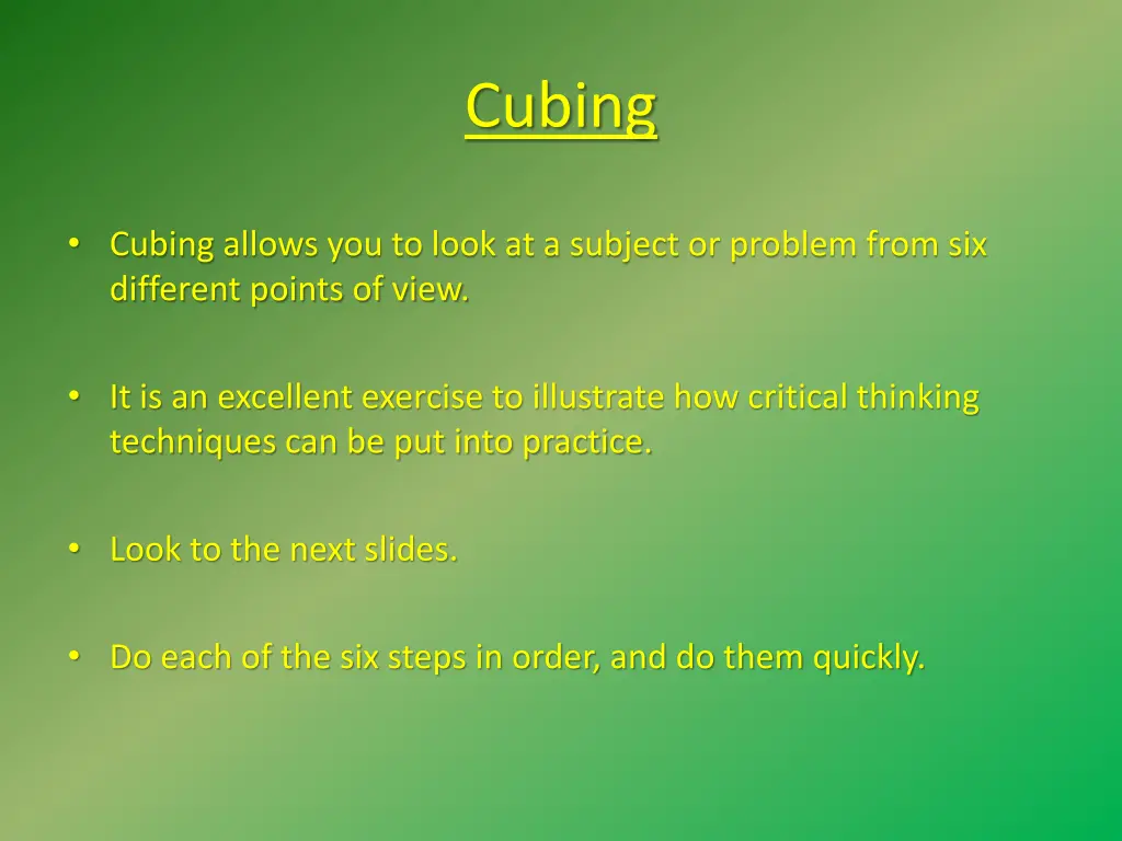 cubing