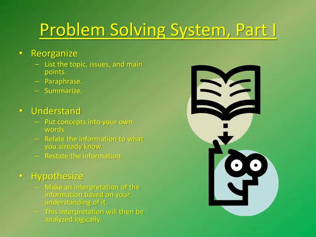 problem solving system part i