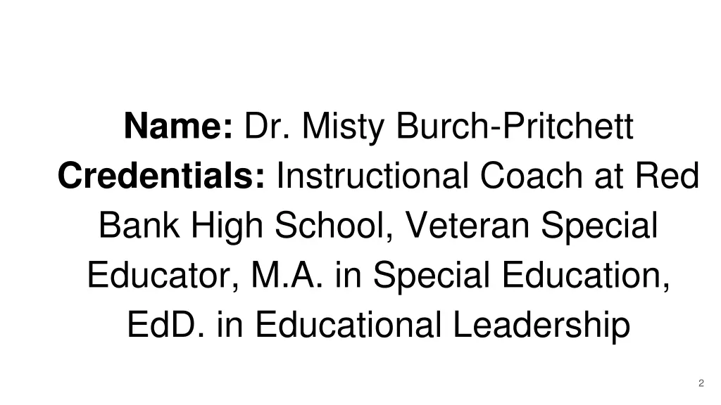 name dr misty burch pritchett credentials