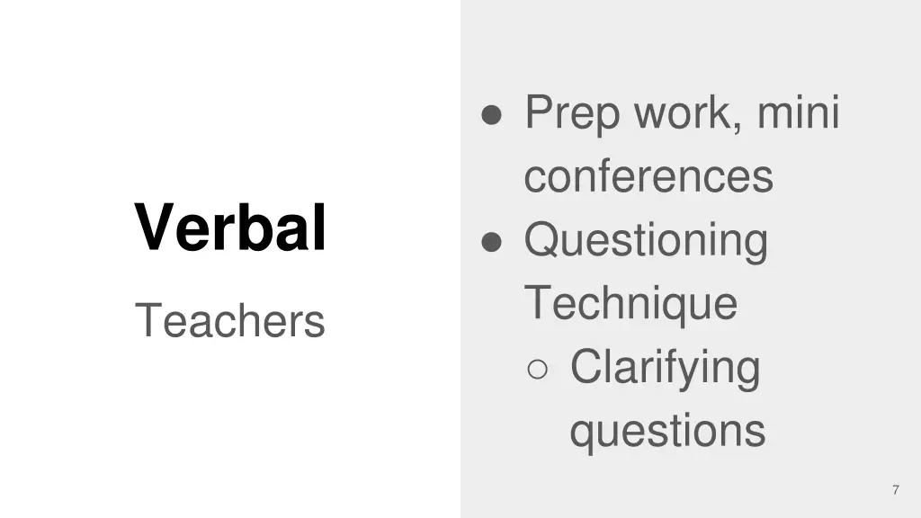 prep work mini conferences questioning technique