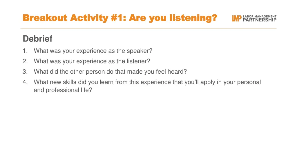 breakout activity 1 are you listening breakout 2