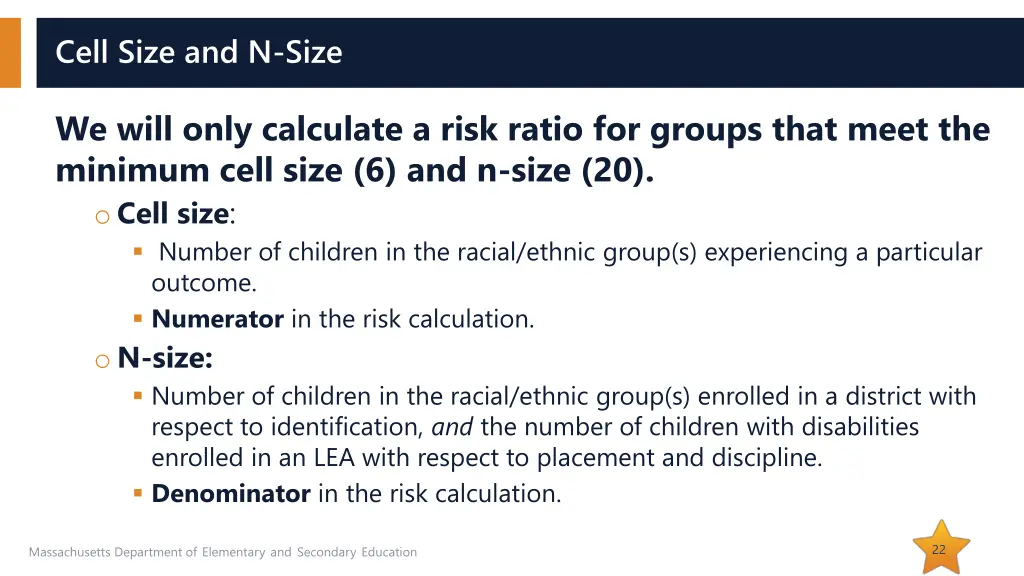 cell size and n size