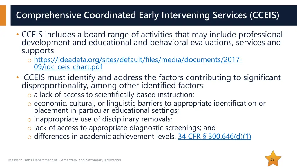 comprehensive coordinated early intervening