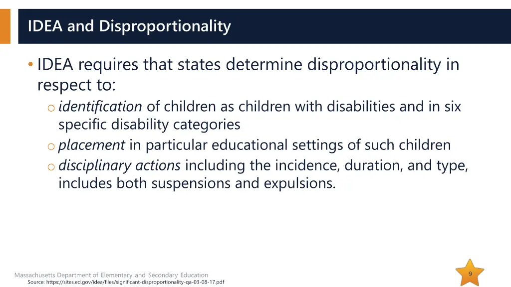 idea and disproportionality