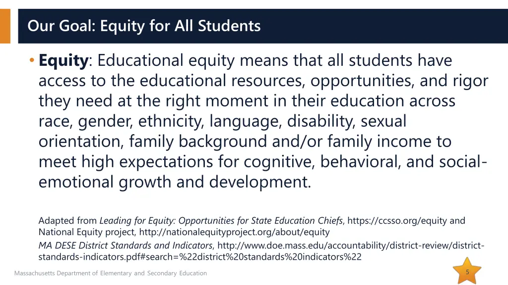 our goal equity for all students