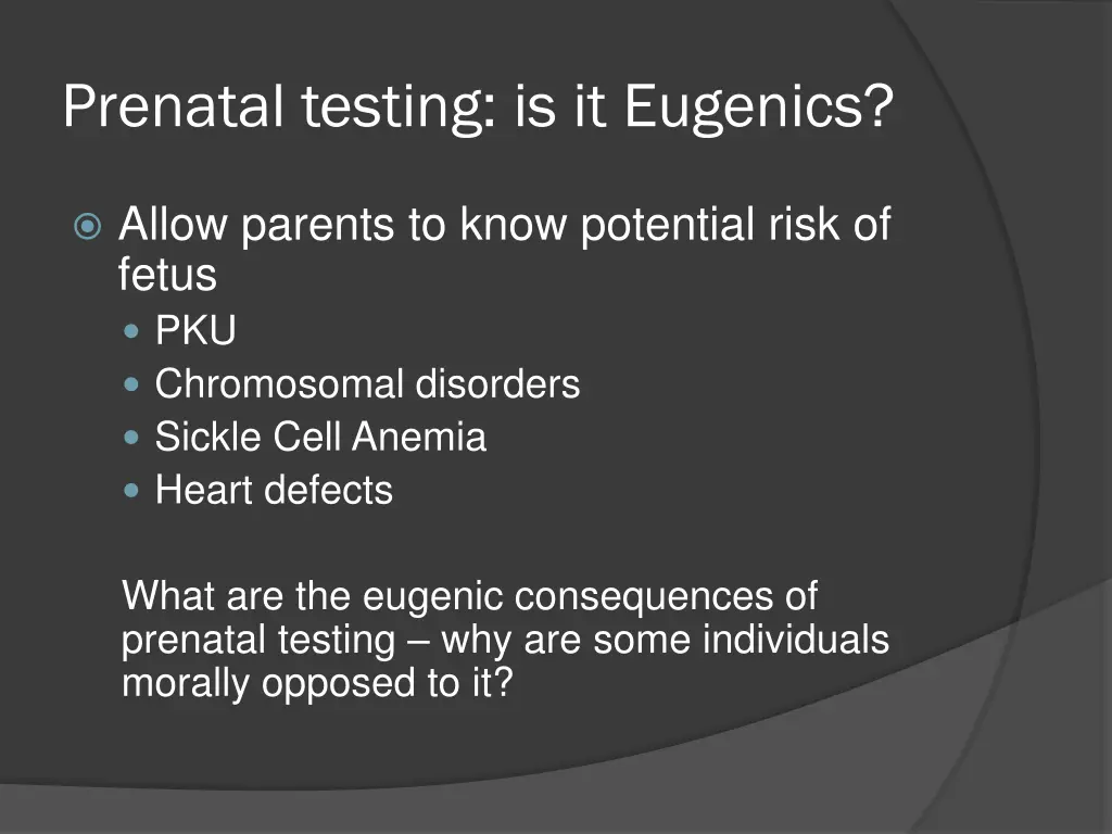 prenatal testing is it eugenics