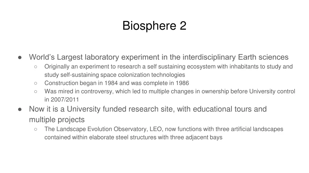 biosphere 2