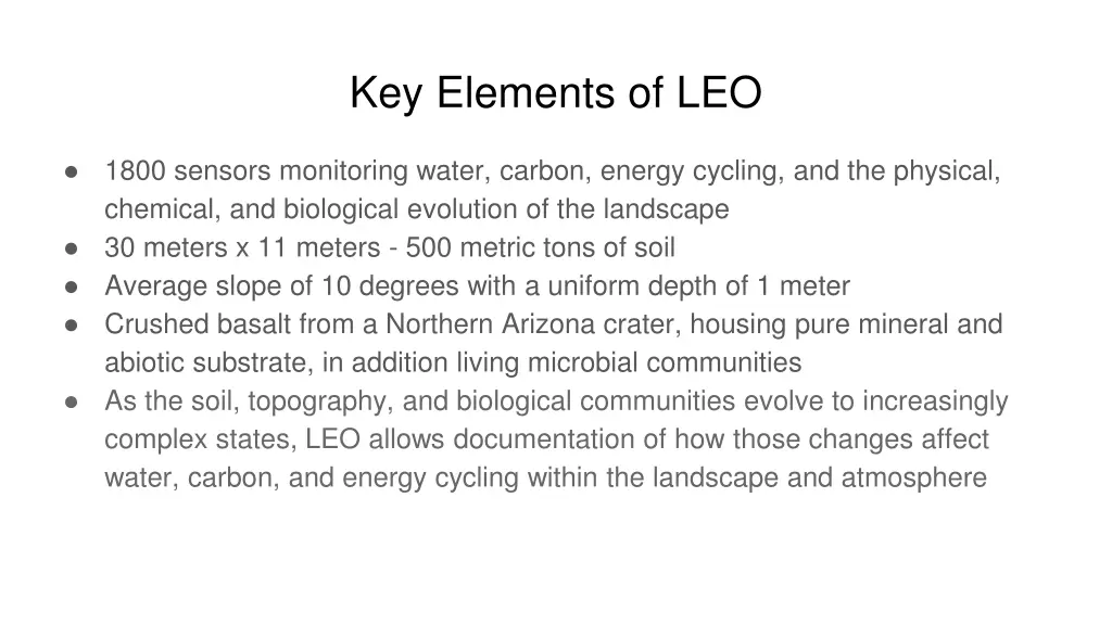 key elements of leo