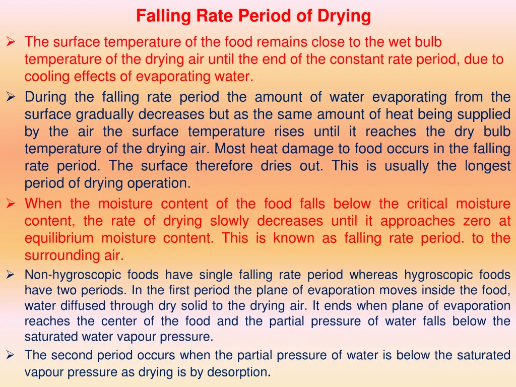 falling rate period of drying