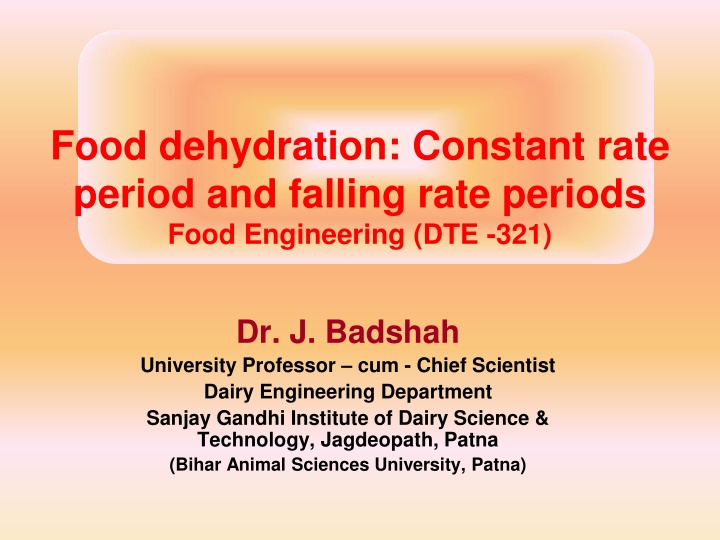 food dehydration constant rate period and falling