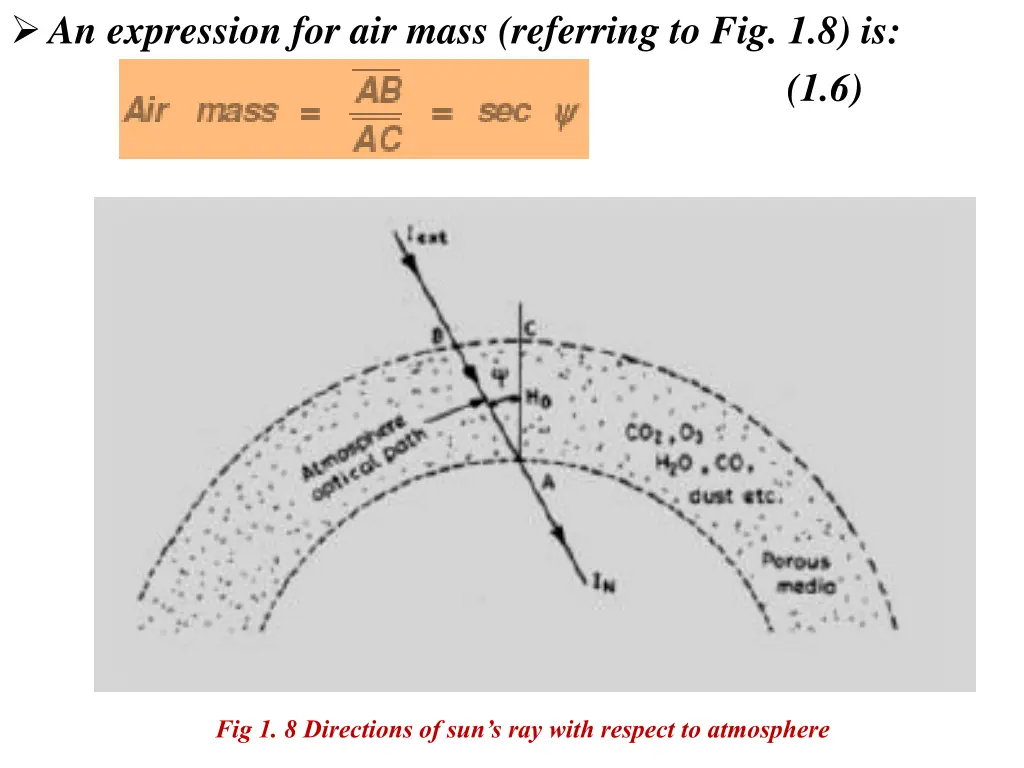 an expression for air mass referring