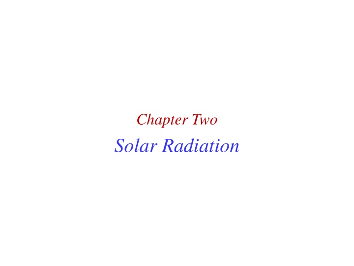 chapter two solar radiation