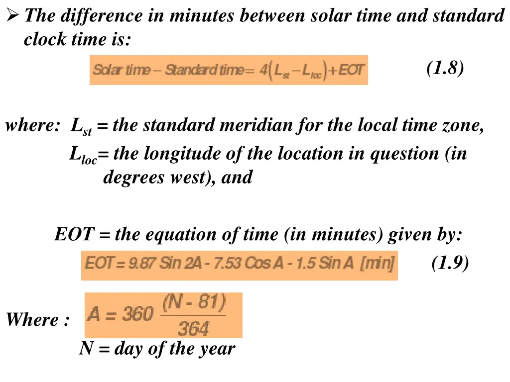 the difference in minutes between solar time