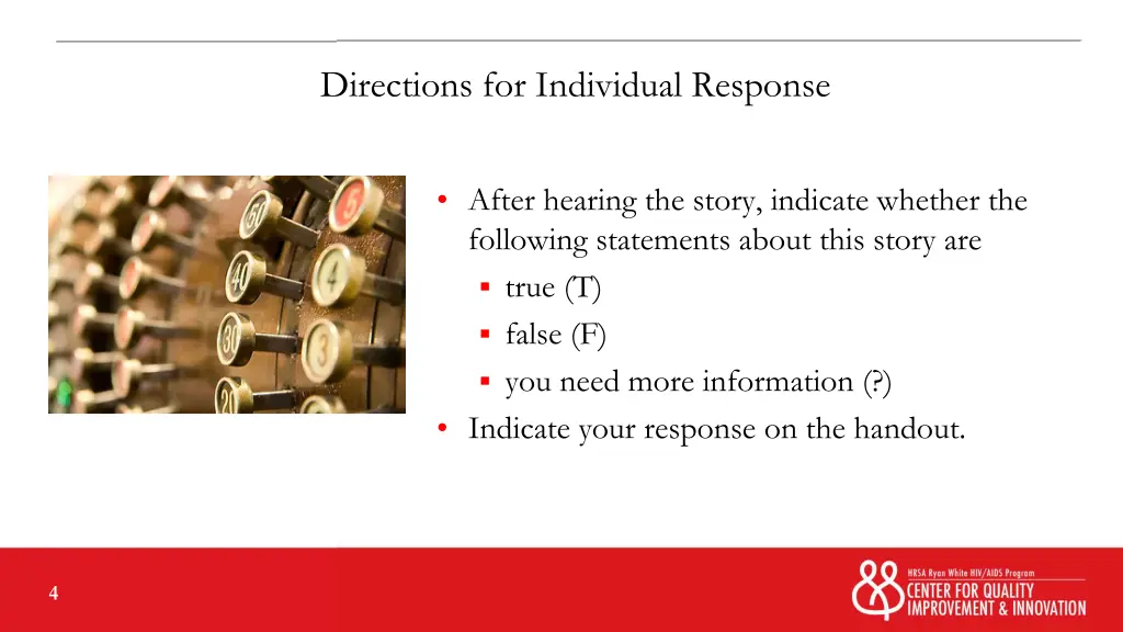 directions for individual response