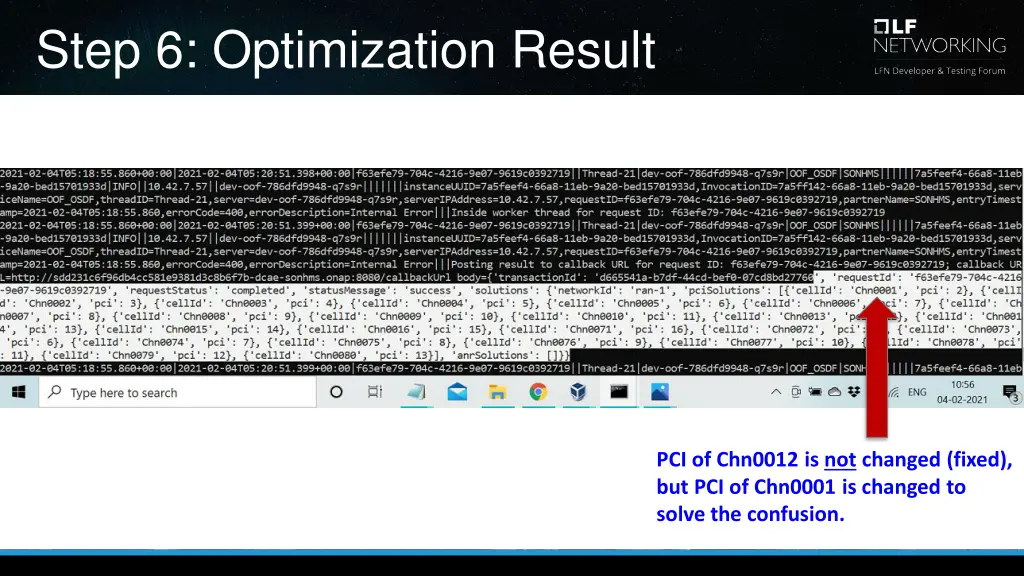 step 6 optimization result