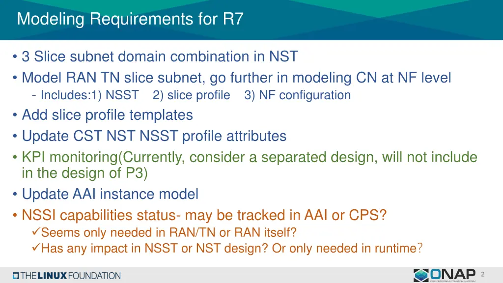 modeling requirements for r7