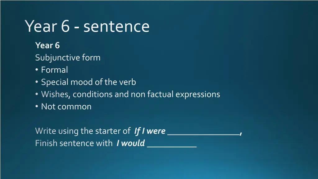 year 6 sentence