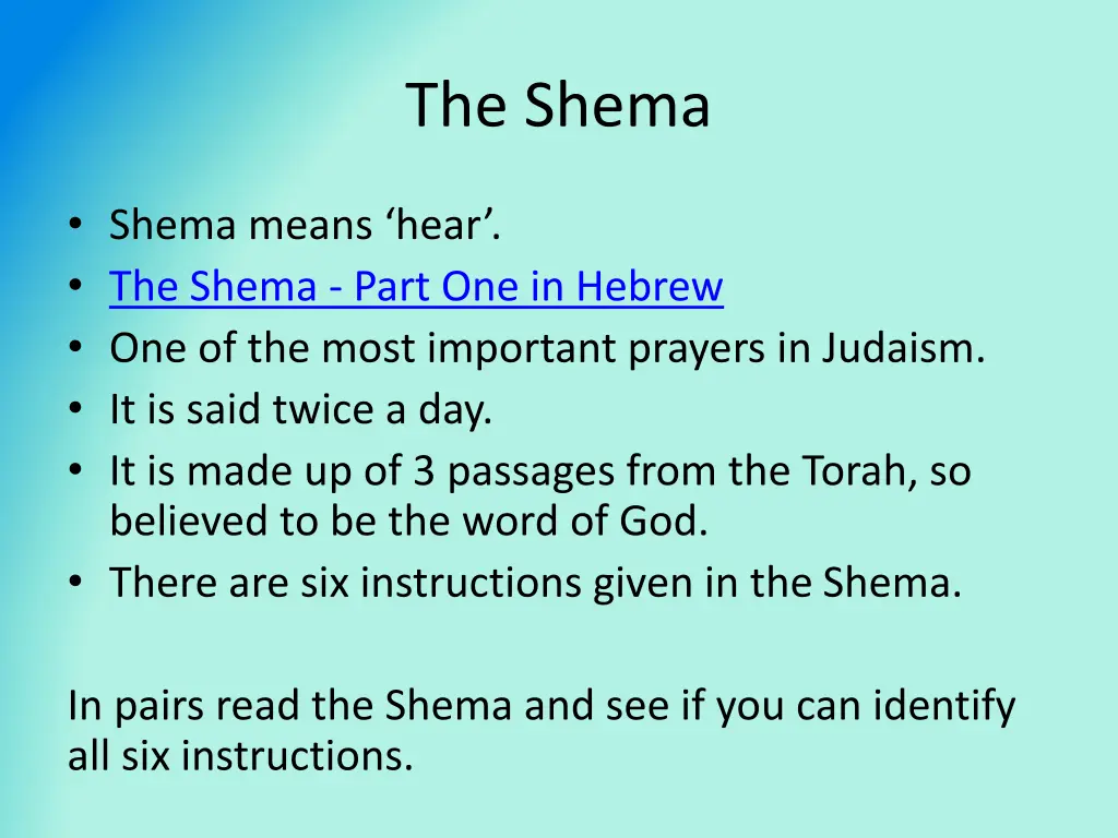 the shema 1