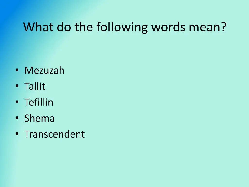 what do the following words mean