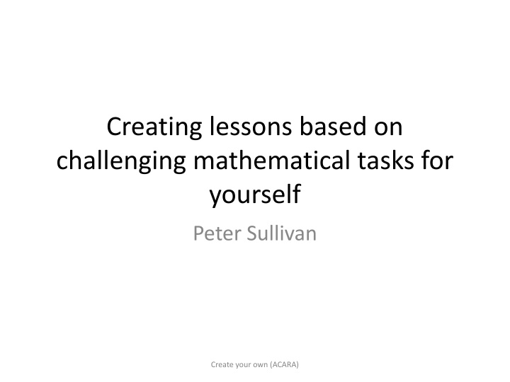 creating lessons based on challenging