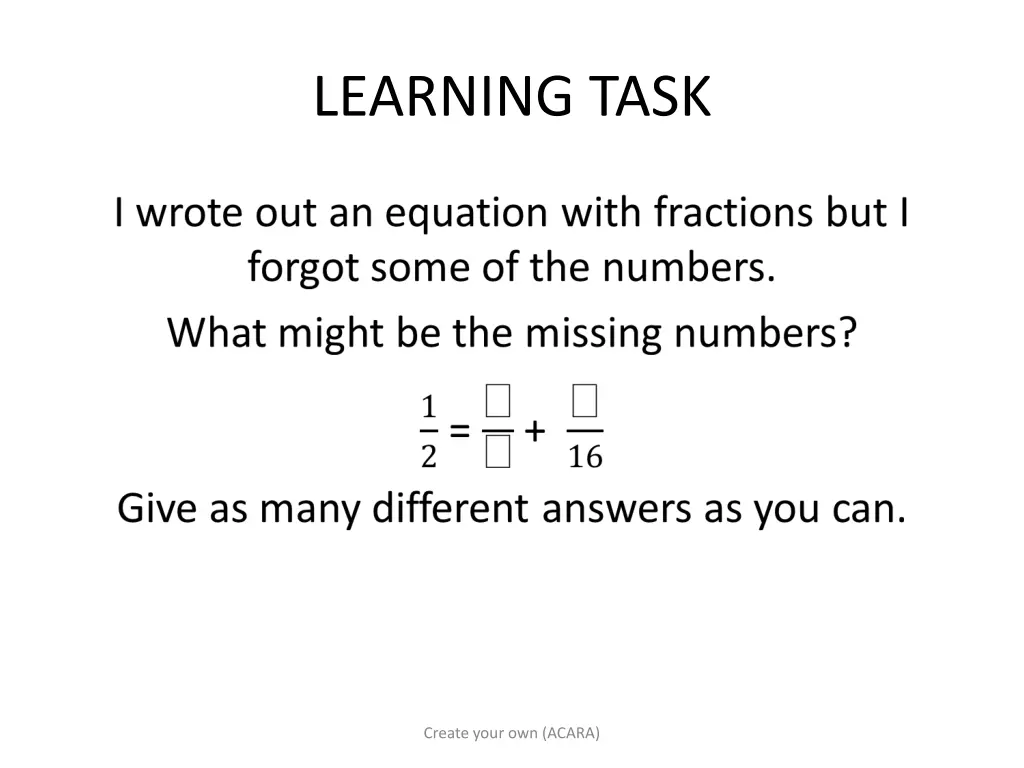 learning task 1