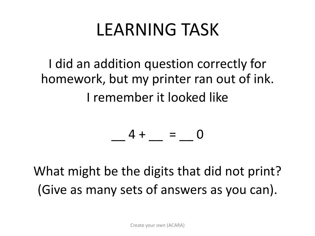 learning task