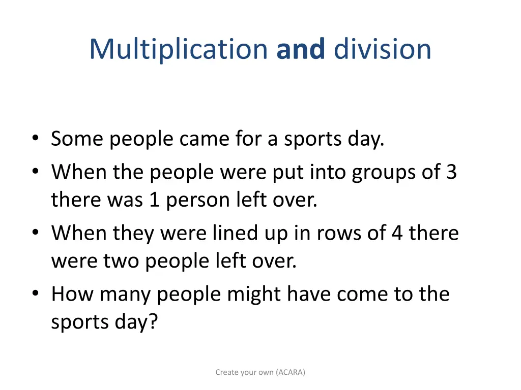 multiplication and division