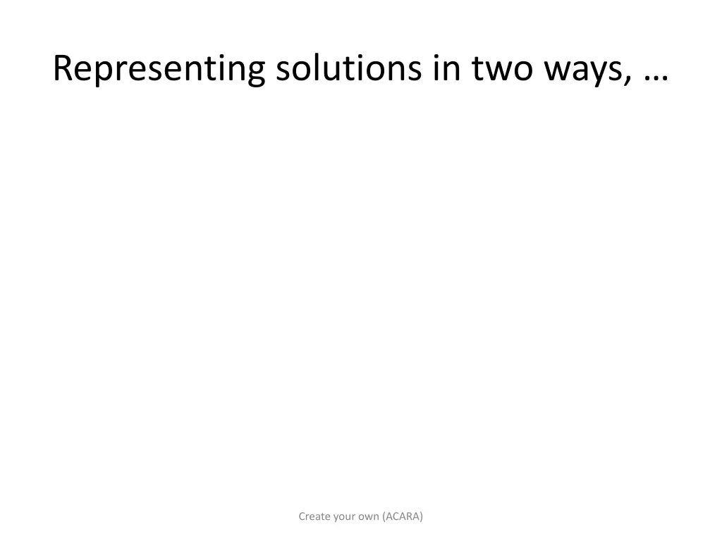 representing solutions in two ways