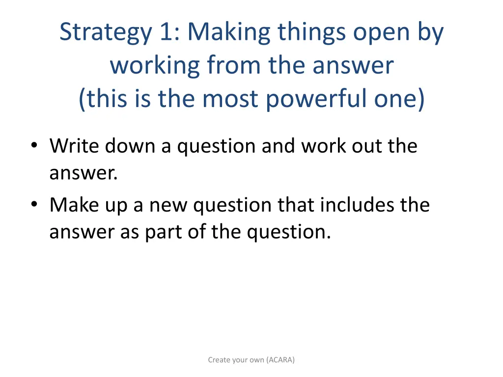 strategy 1 making things open by working from