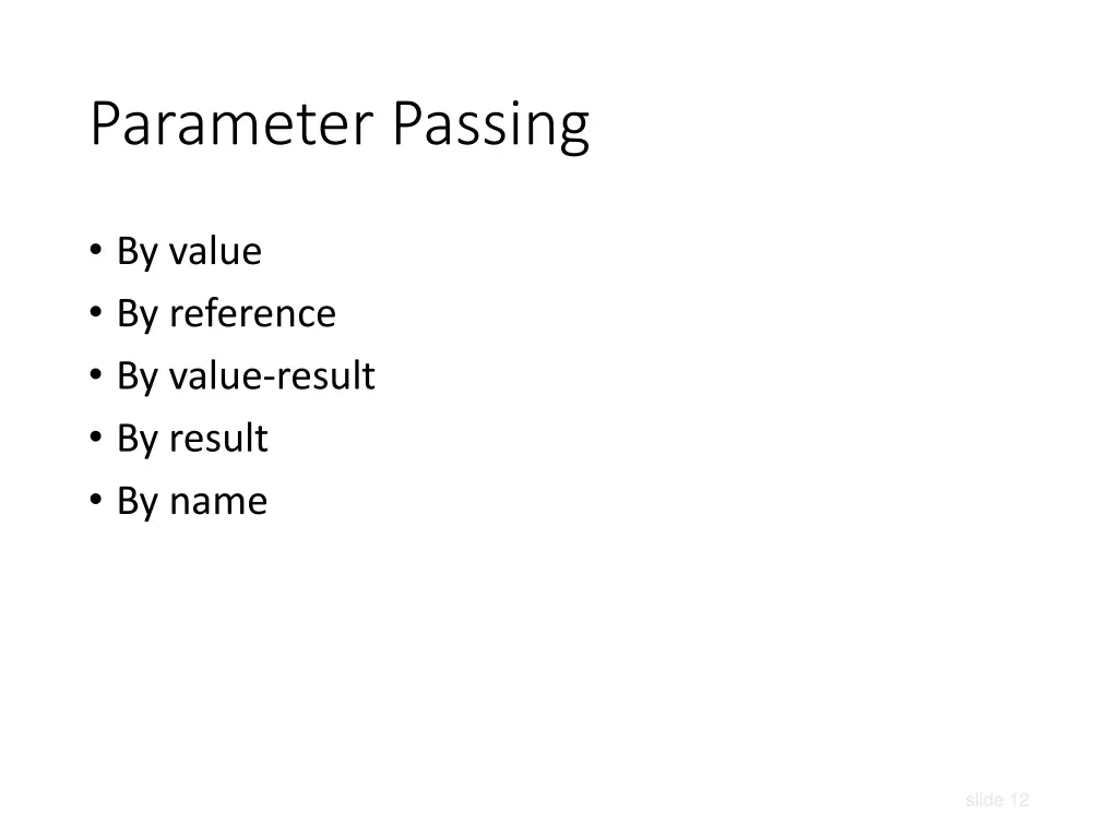 parameter passing