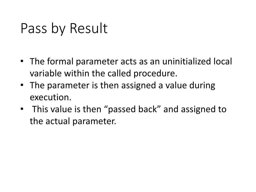 pass by result