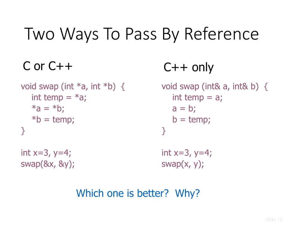 two ways to pass by reference