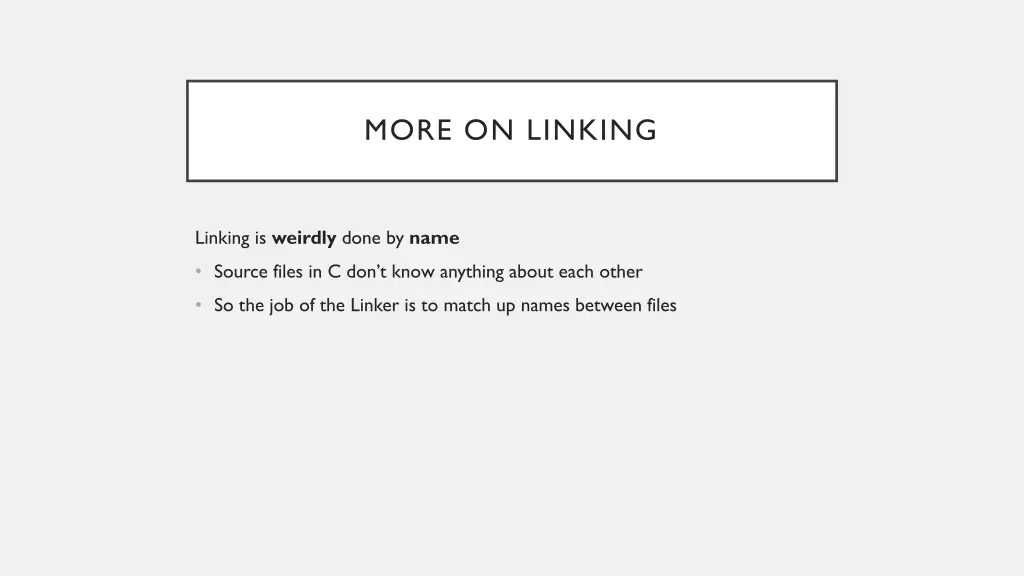 more on linking