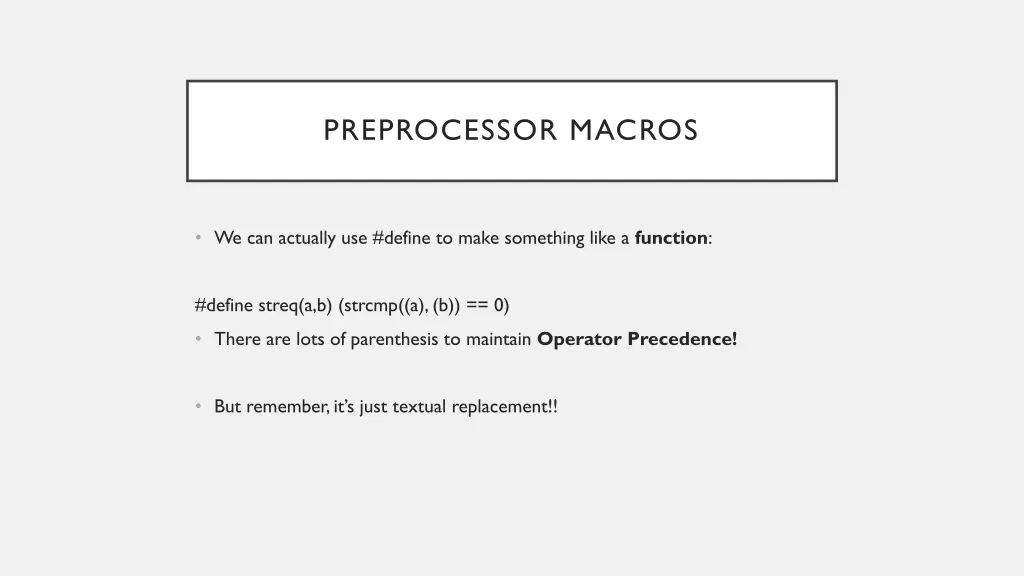 preprocessor macros