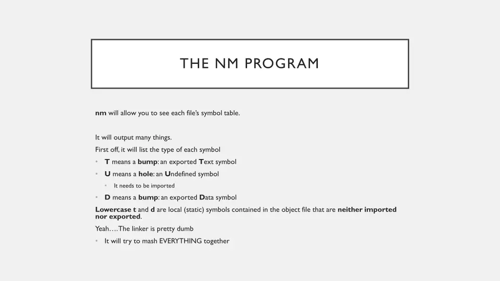 the nm program