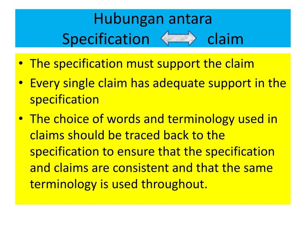 hubungan antara specification claim