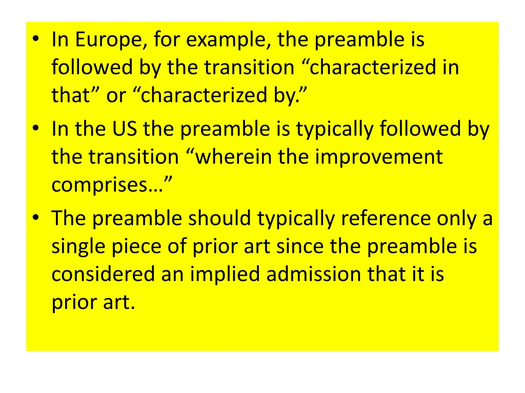 in europe for example the preamble is followed