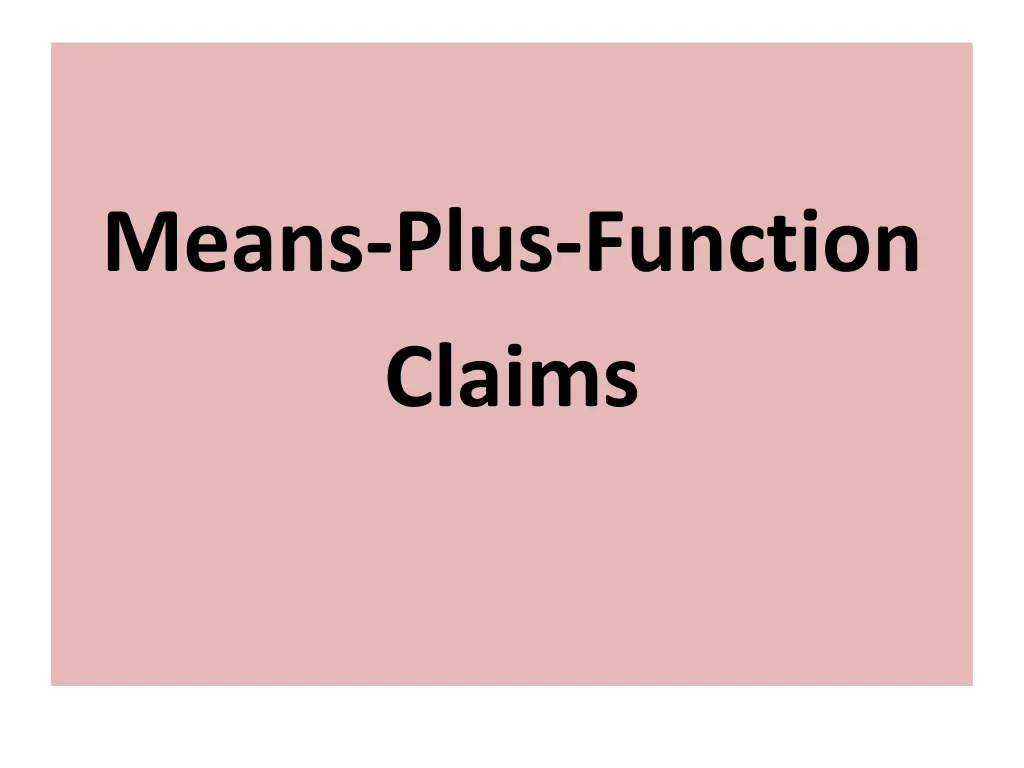 means plus function claims