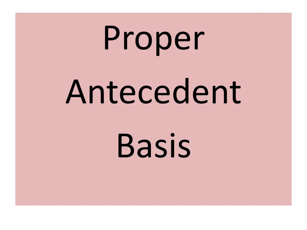 proper antecedent basis