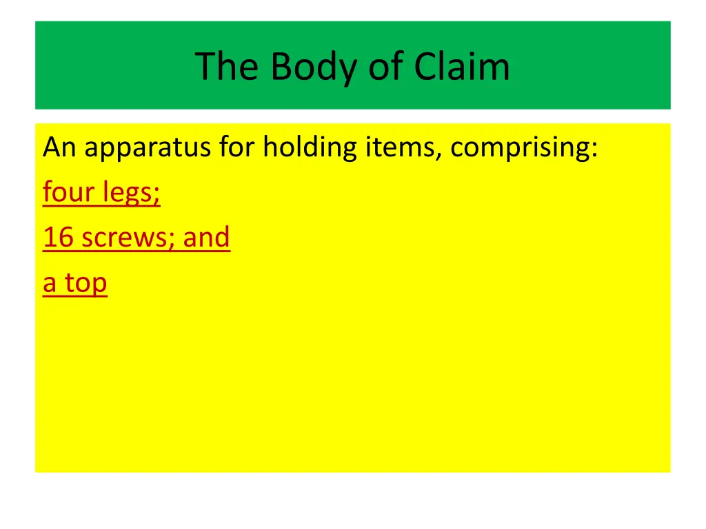 the body of claim 1