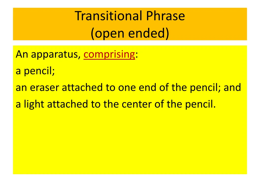 transitional phrase open ended