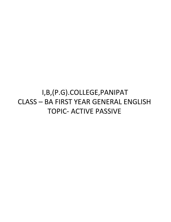 i b p g college panipat class ba first year