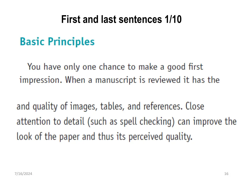 first and last sentences 1 10