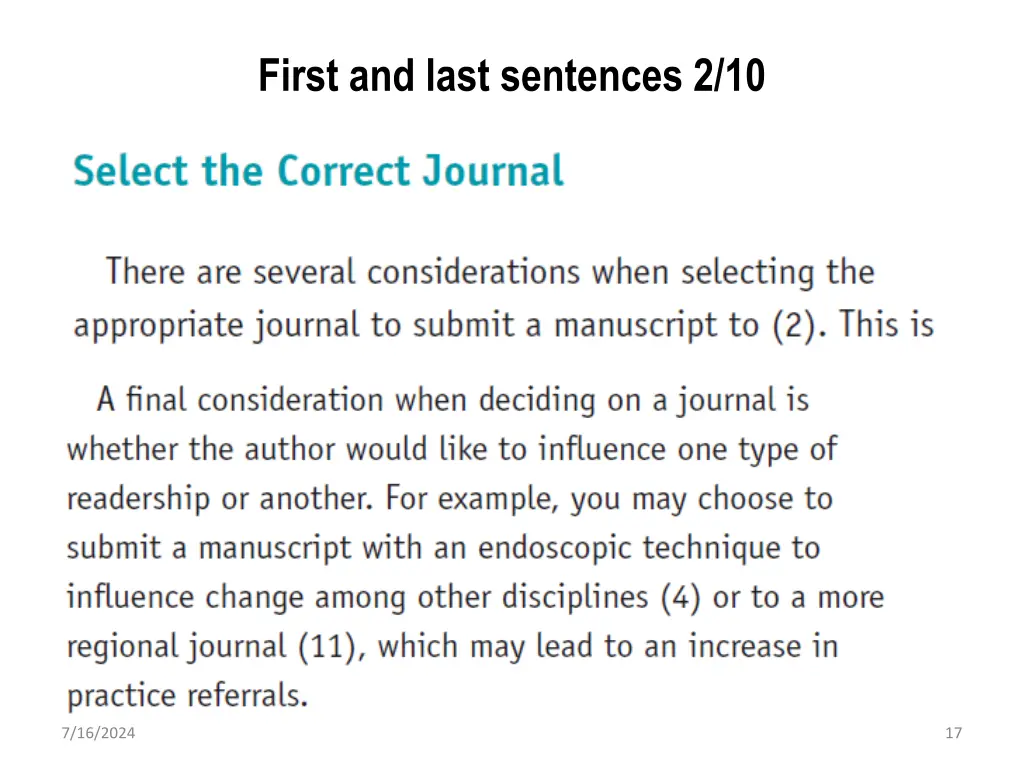 first and last sentences 2 10