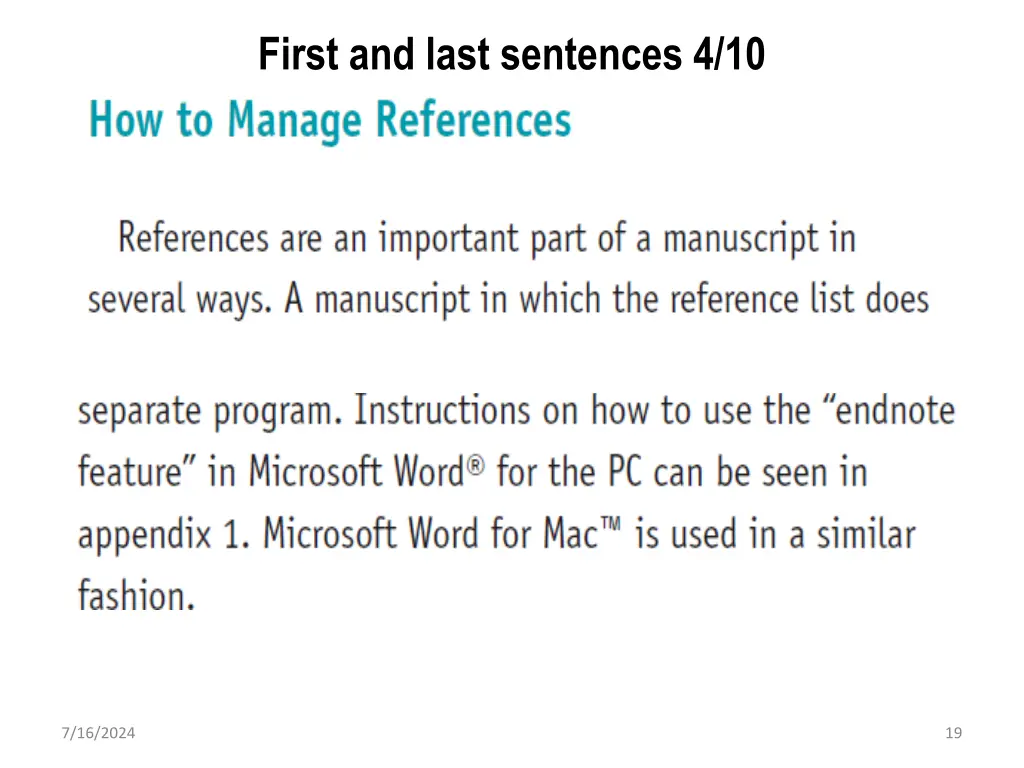 first and last sentences 4 10