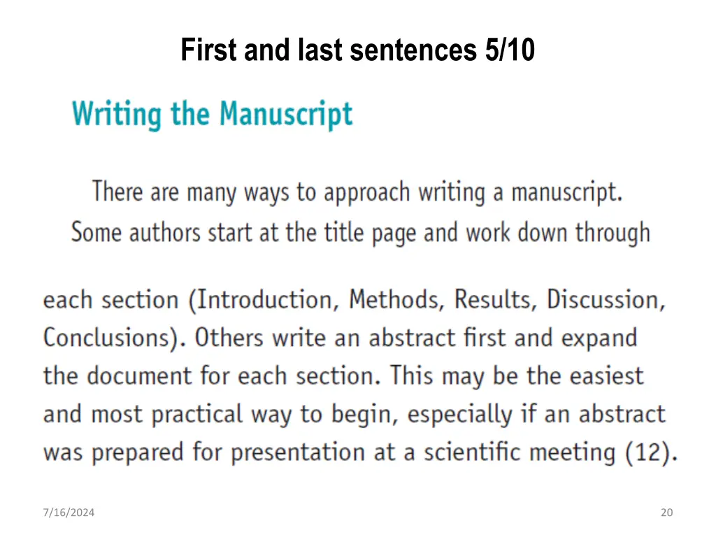 first and last sentences 5 10