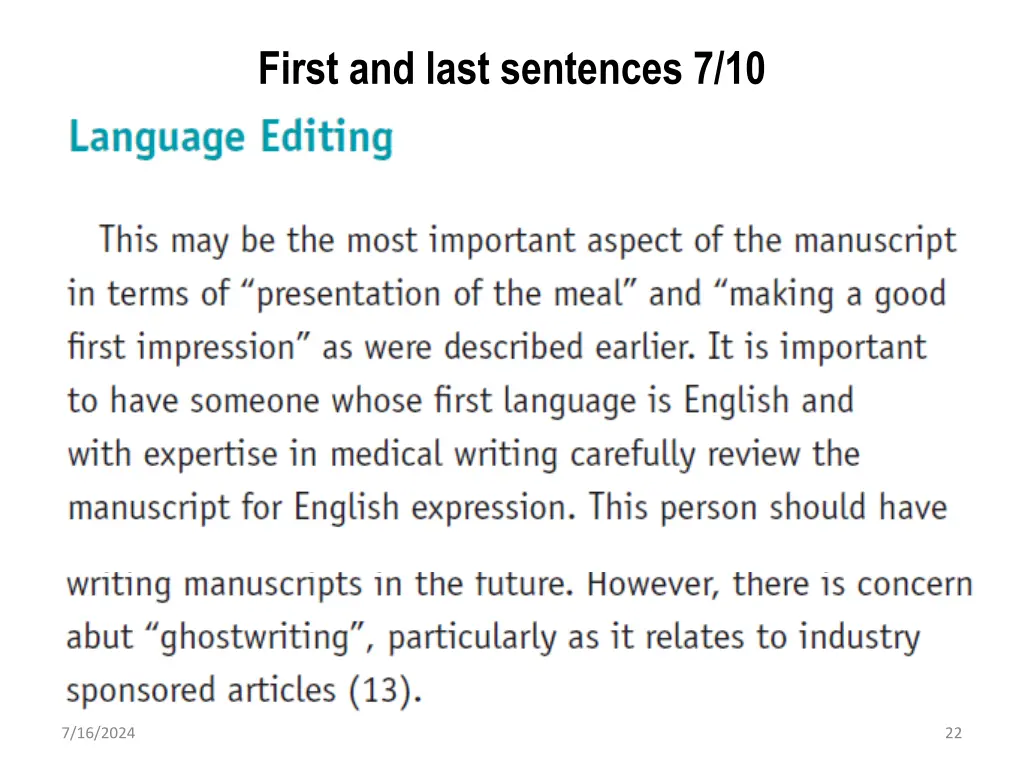 first and last sentences 7 10